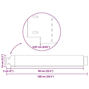 Flexible Rasenkante 5-er Set Verzinkter Stahl 100x14 cm