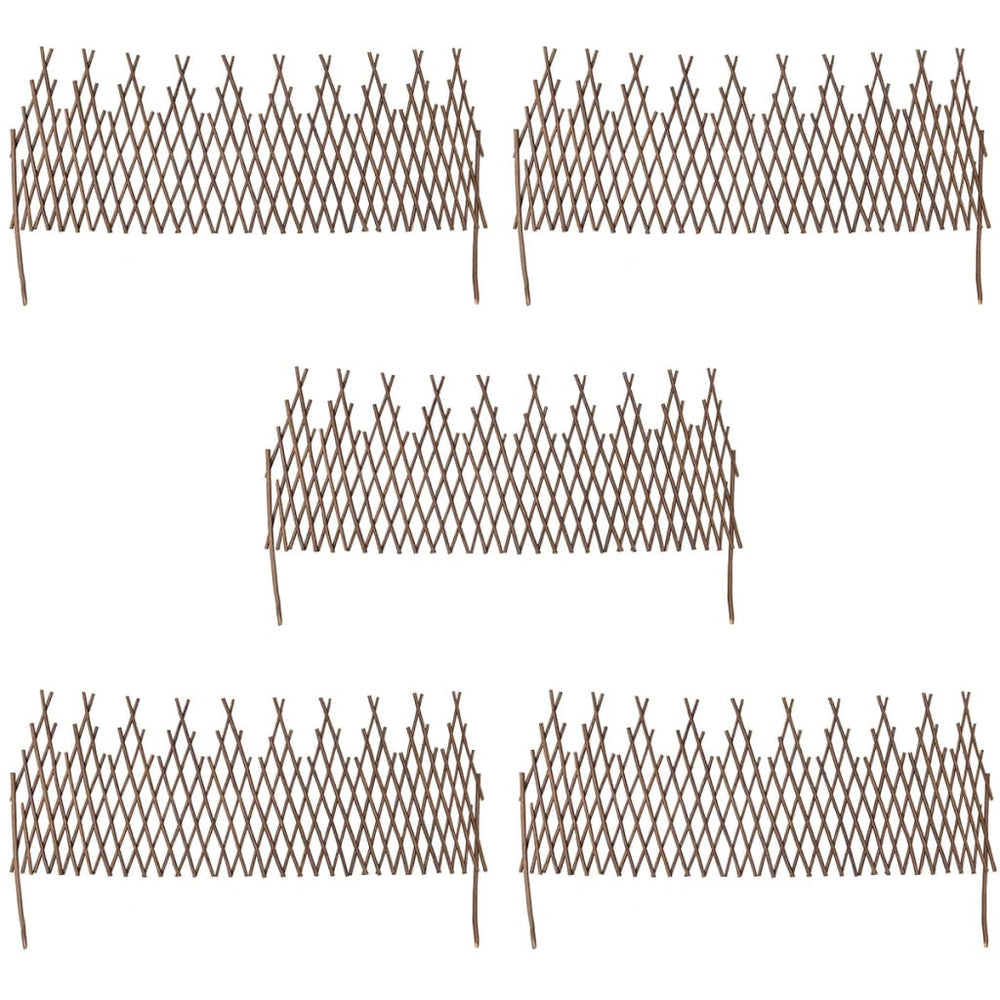 vidaXL Willow Trellis Fence 5-piece 170x37 cm