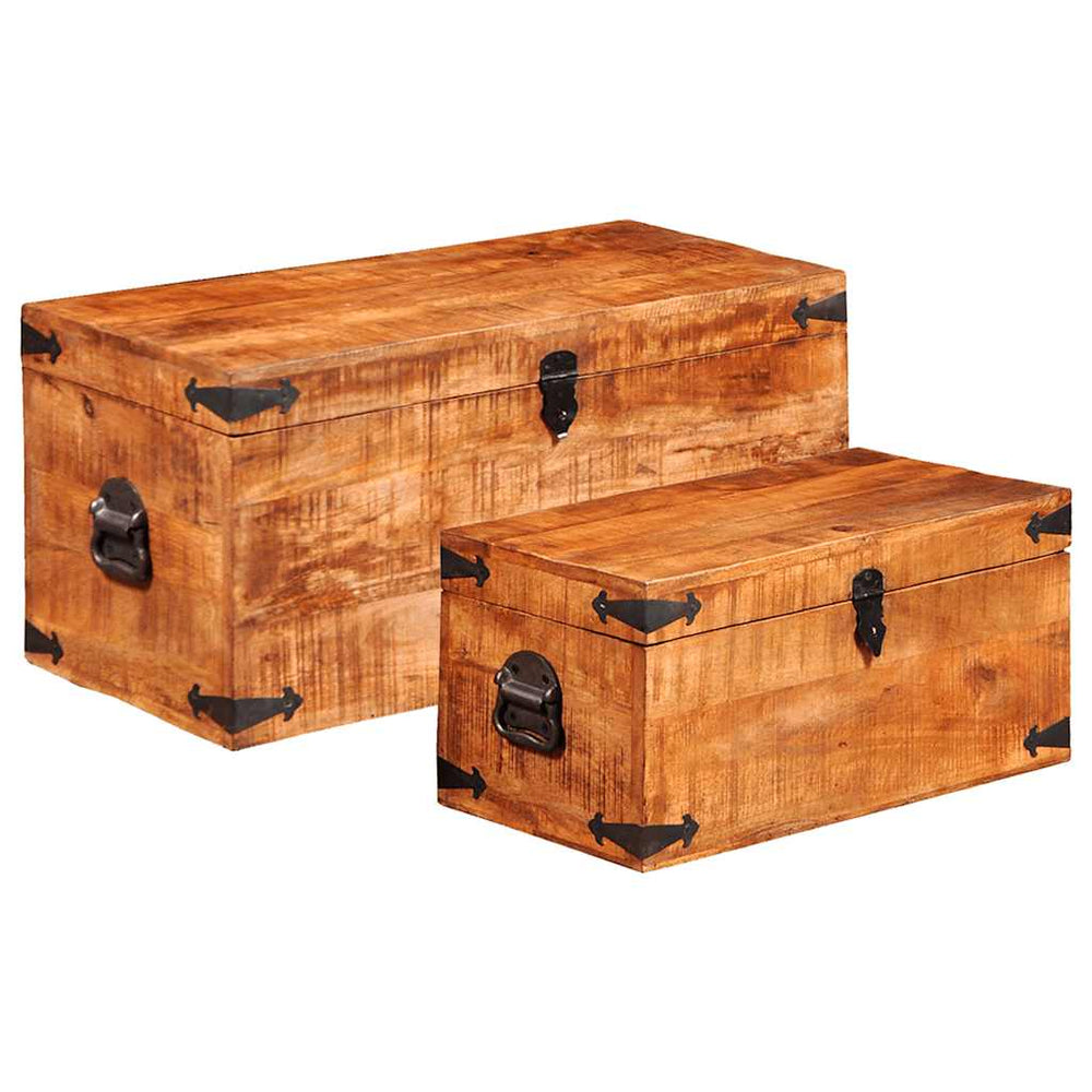 2-teiliges Truhen-Set aus Mangoholz