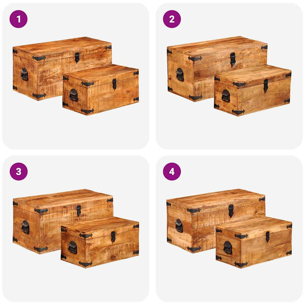 2-teiliges Truhen-Set aus Mangoholz