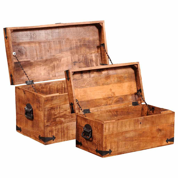 2-teiliges Truhen-Set aus Mangoholz
