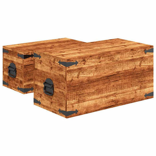 2-teiliges Truhen-Set aus Mangoholz