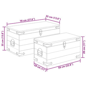 2-teiliges Truhen-Set aus Mangoholz