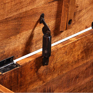 Truhe aus rauem Mangoholz