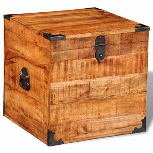 Truhe Würfelform Raues Mangoholz