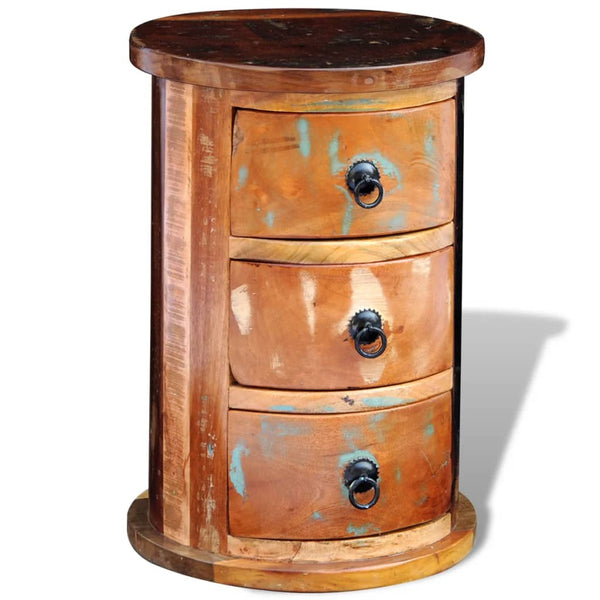 Beistellschrank Altholz Massiv 3 Schubladen