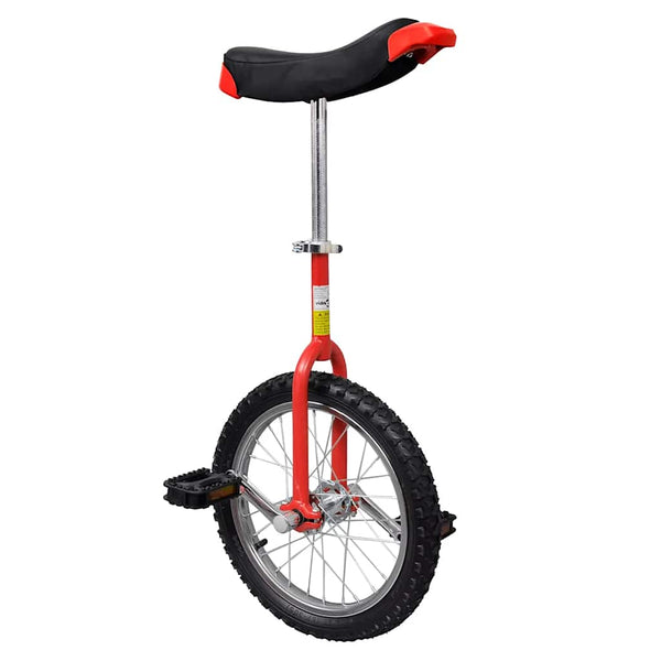 vidaXL Monocycle réglable rouge 16 pouces