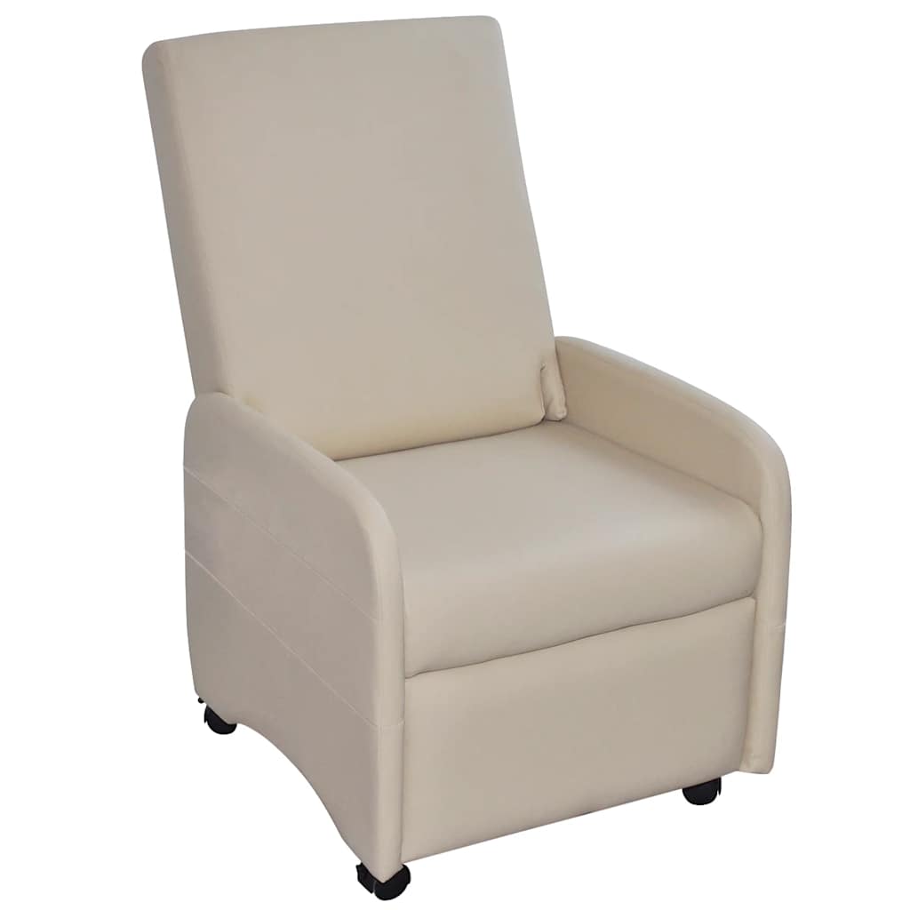 Klappbarer Sessel Creme Kunstleder