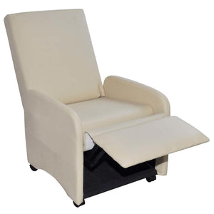 Klappbarer Sessel Creme Kunstleder