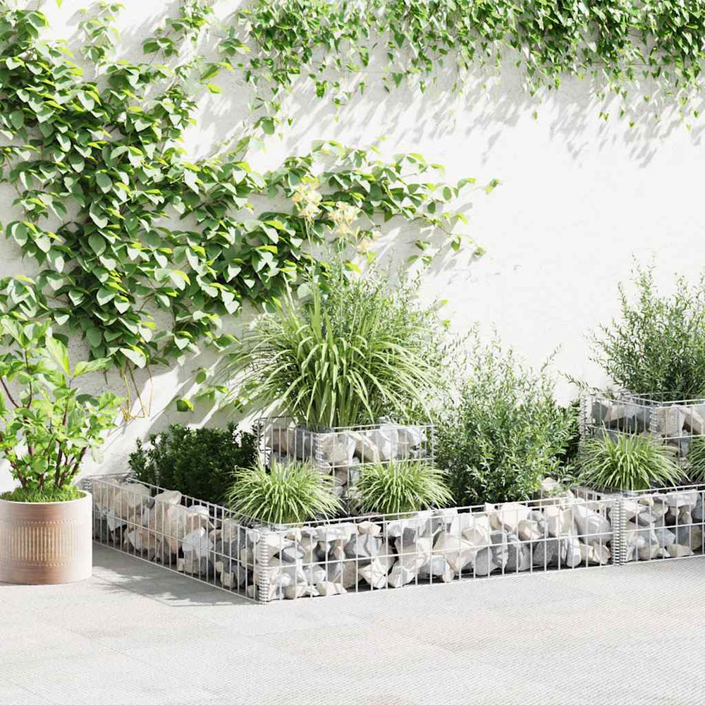 vidaXL Galvanized Wire Gabion Planter