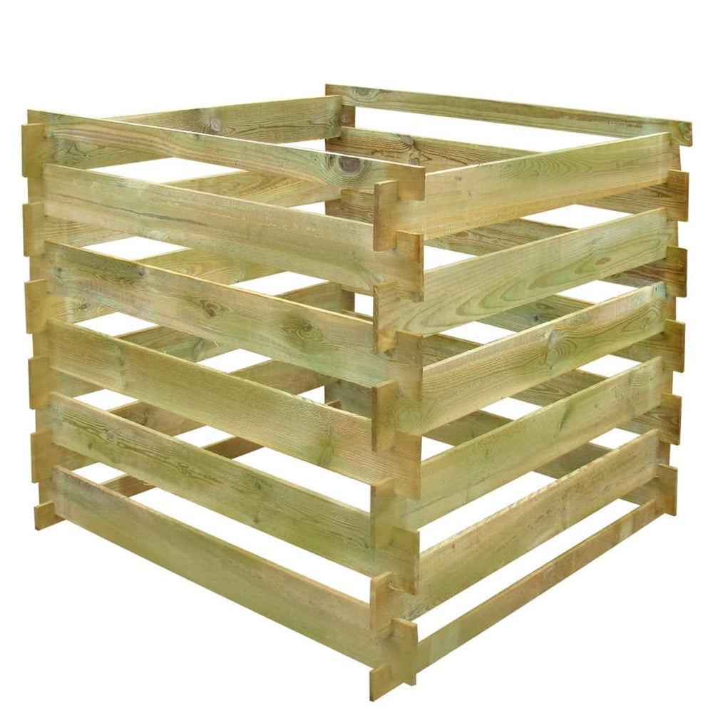 Quadratischer Lattenkomposter aus Holz, 0,54 m³