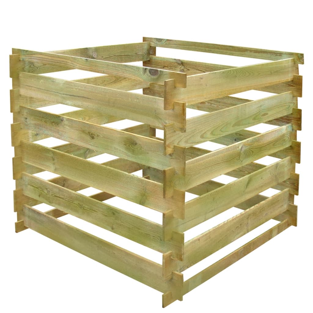 Quadratischer Lattenkomposter aus Holz, 0,54 m³