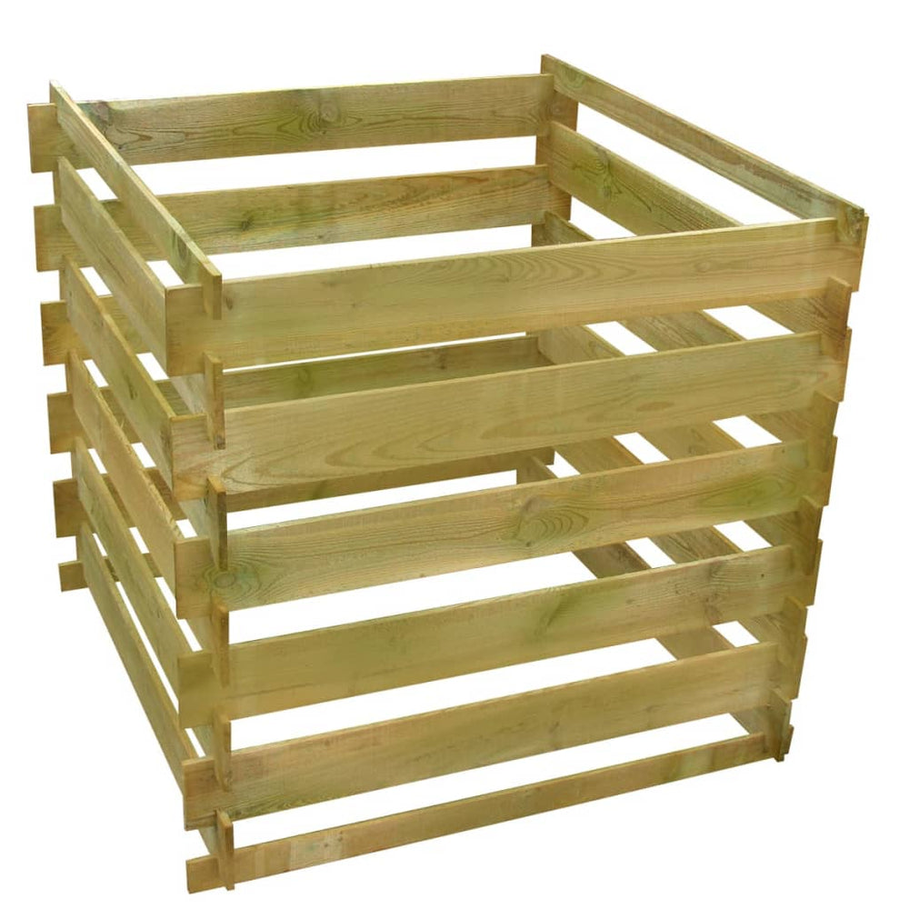 Quadratischer Lattenkomposter aus Holz, 0,54 m³