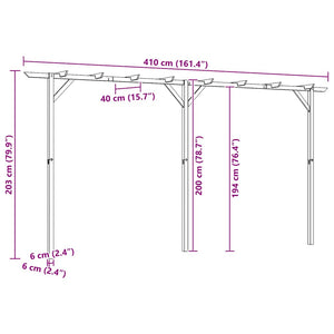 Holz Gartenpergola 410 cm