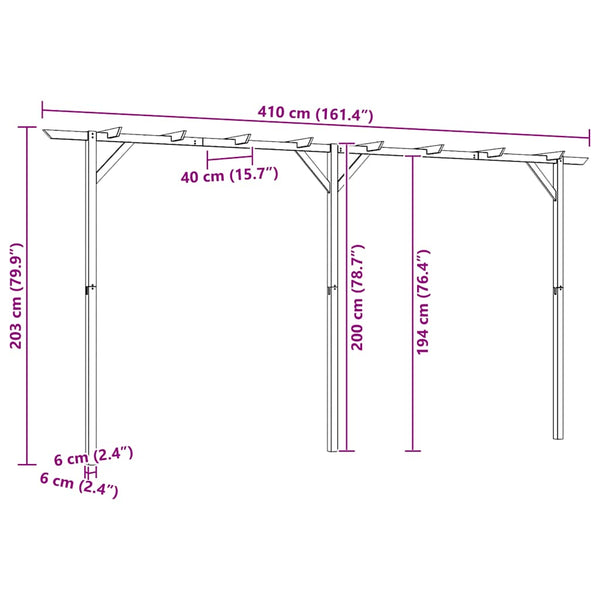 Holz Gartenpergola 410 cm