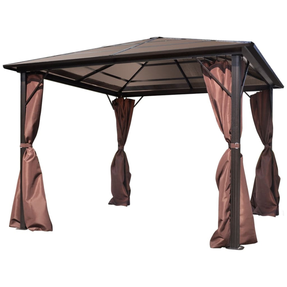 Pavillon Braun 300x300 cm mit Vorhängen