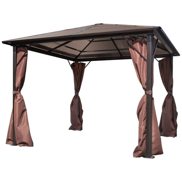 Pavillon Braun 300x300 cm mit Vorhängen