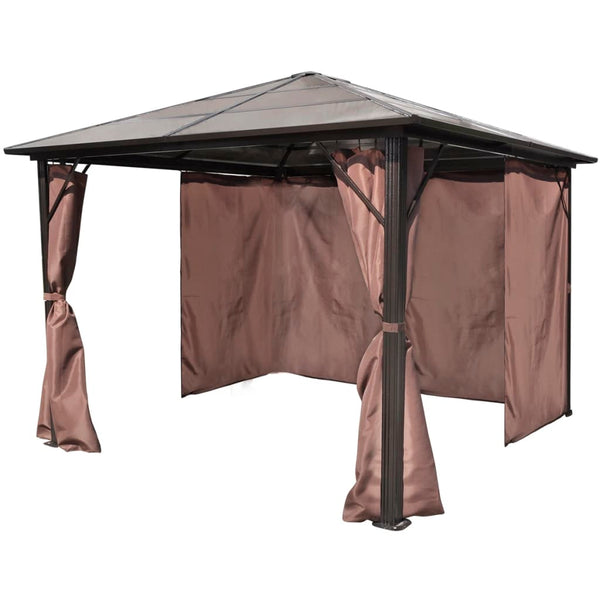 Pavillon Braun 300x300 cm mit Vorhängen