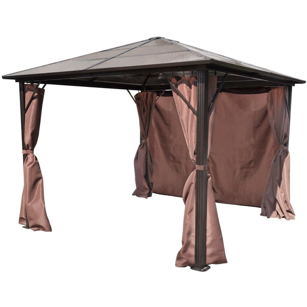 Pavillon Braun 300x300 cm mit Vorhängen