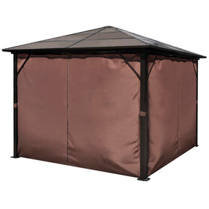 Pavillon Braun 300x300 cm mit Vorhängen
