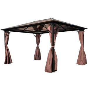 Pavillon mit Vorhängen Braun 400x300 cm