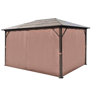 Pavillon mit Vorhängen Braun 400x300 cm