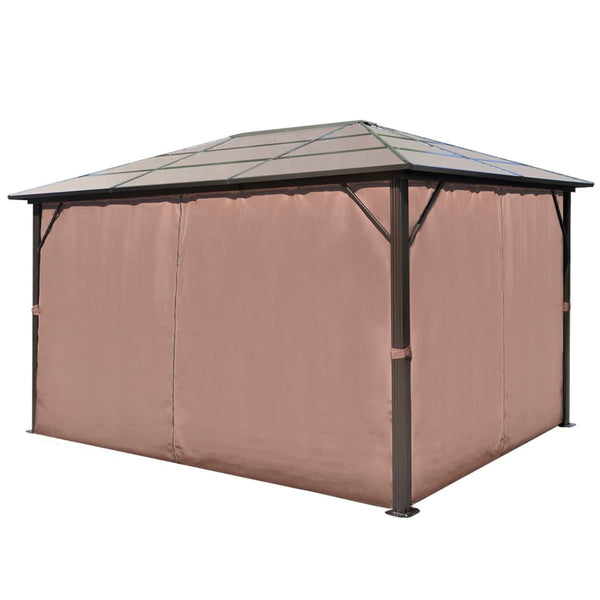 Pavillon mit Vorhängen Braun 400x300 cm