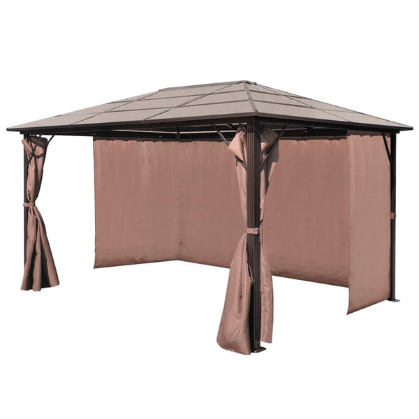 Pavillon mit Vorhängen Braun 400x300 cm