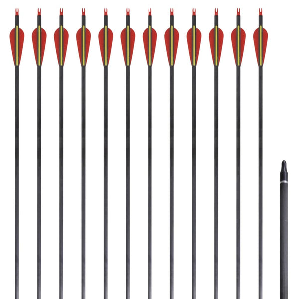 Carbon Pfeile für Recurvebogen, 30 Zoll, 12er Set