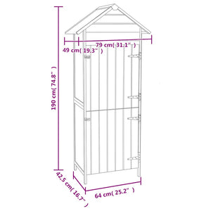 Gartenschrank Braun 42,5x64x190 cm