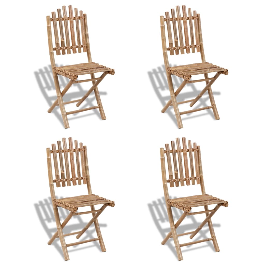 vidaXL Chaises de jardin en bambou 4 pcs