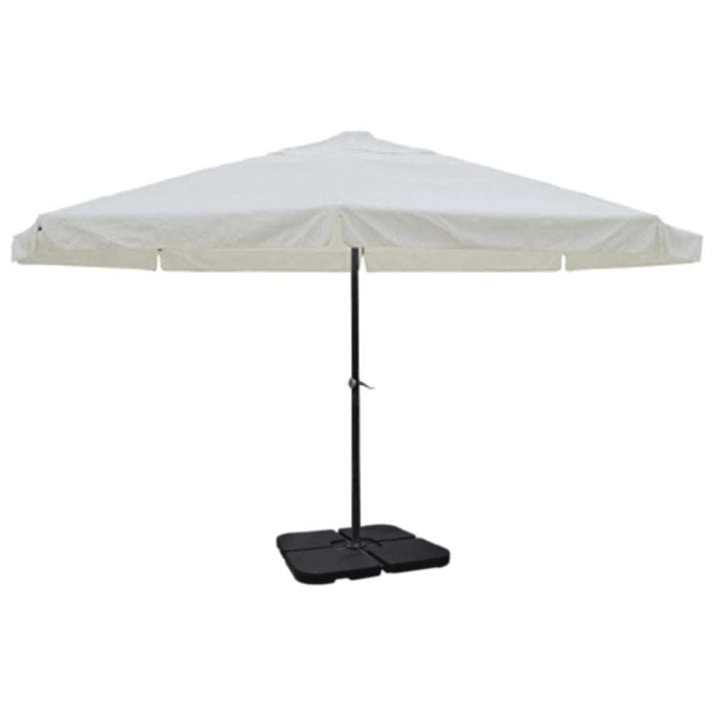 vidaXL Parasol en aluminium support de parasol portable blanc