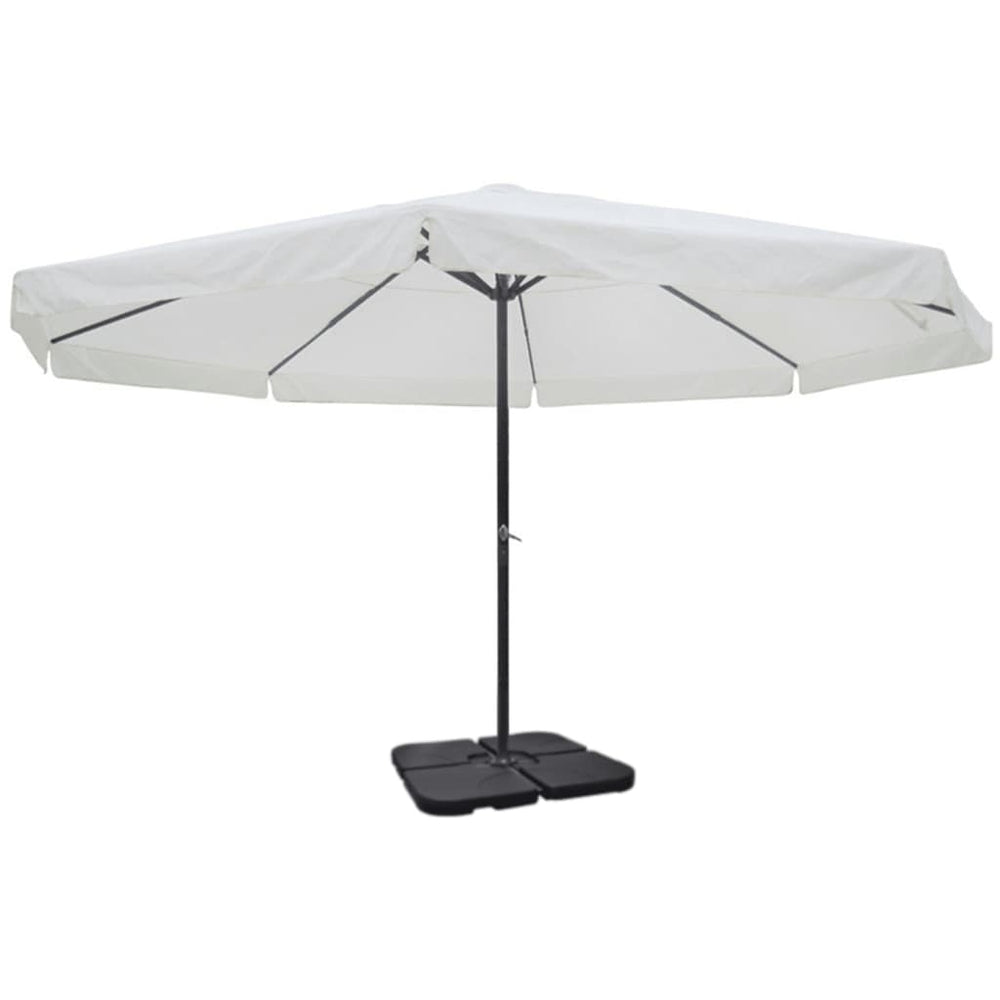 vidaXL Parasol en aluminium support de parasol portable blanc