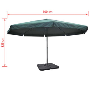 Sonnenschirm Aluminium Tragbarer Sonnenschirmständer Grün