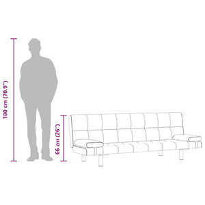 Ausziehbares Schlafsofa Cremeweiß mit Kissen