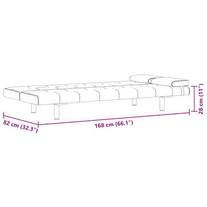 Ausziehbares Schlafsofa Cremeweiß mit Kissen