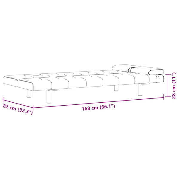 Ausziehbares Schlafsofa Cremeweiß mit Kissen