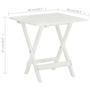 Weißer Akazienholz Bistrotisch 46x46 cm
