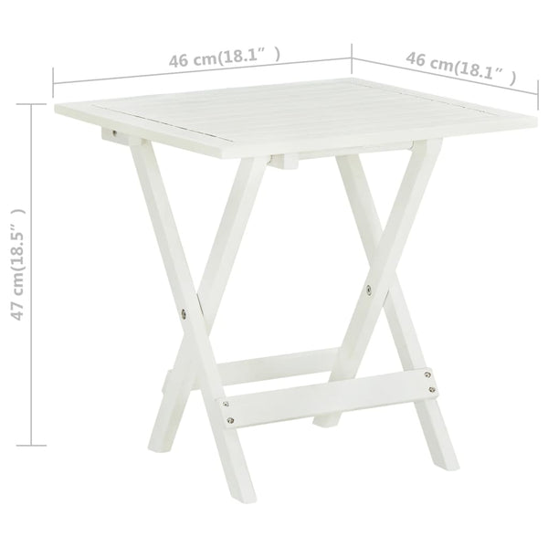 Weißer Akazienholz Bistrotisch 46x46 cm