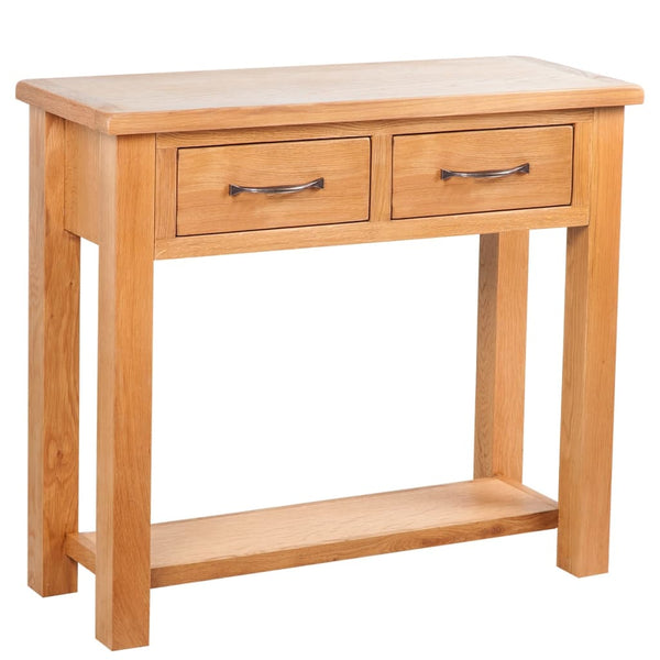 Massivholz Konsolentisch Eiche mit 2 Schubladen