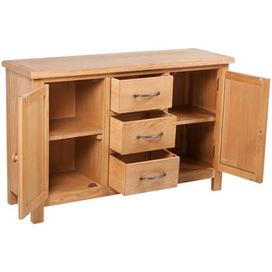 Sideboard mit 3 Schubladen 110x33,5x70 cm Massivholz Eiche