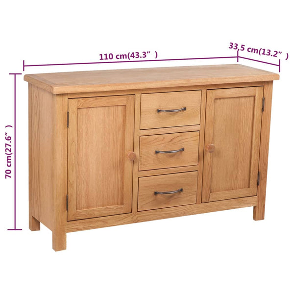 Massivholz Eiche Sideboard mit 3 Schubladen