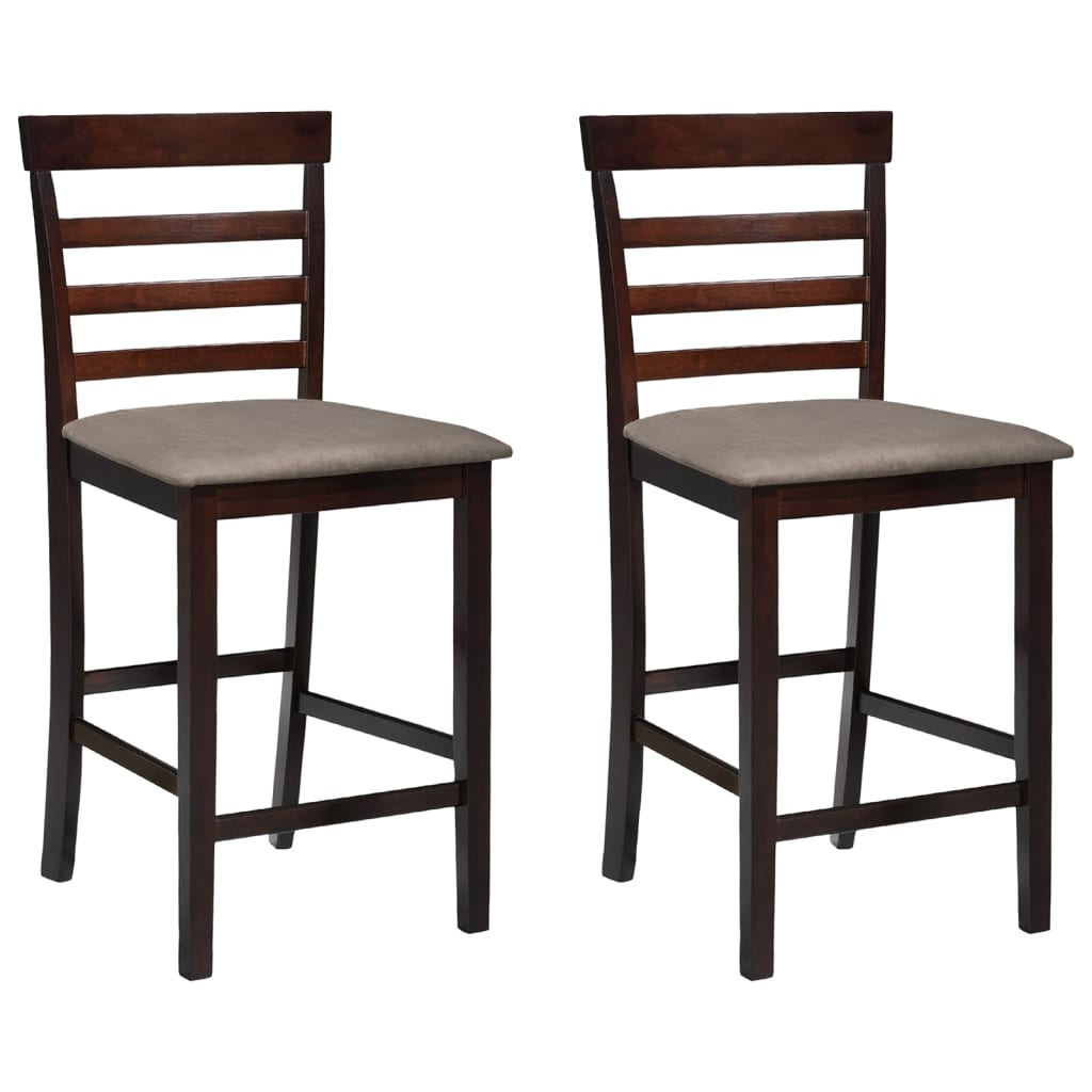vidaXL Tabourets de bar 2 pcs Tissu marron
