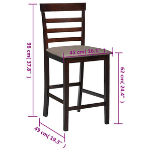 vidaXL Tabourets de bar 2 pcs Tissu marron
