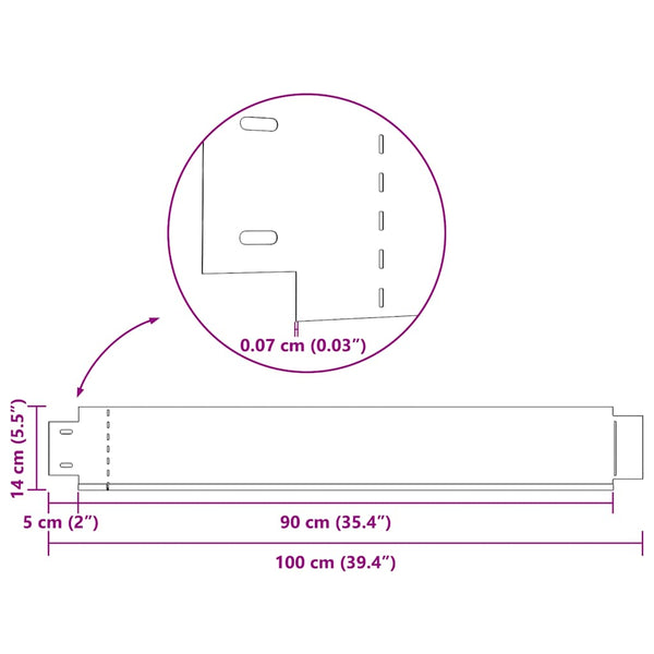Flexible Rasenkante 15-er Set Verzinkter Stahl 100x14 cm