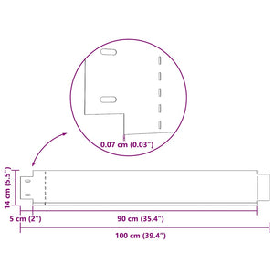 vidaXL Bordure de pelouse flexible lot de 20 Acier galvanisé 100x14 cm