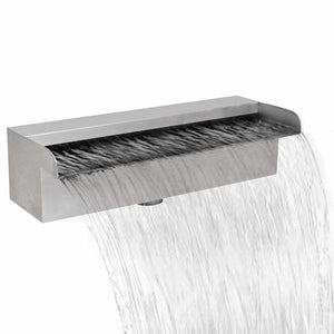 Pool Wasserfall Rechteckig Edelstahl 30cm