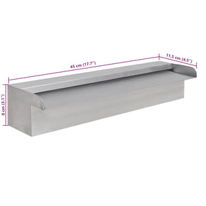 Pool Wasserfall Rechteckig Edelstahl 45cm