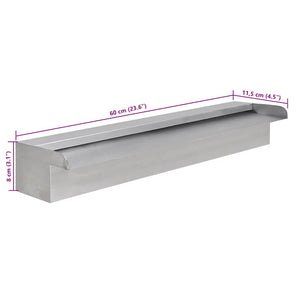 Pool Wasserfall Rechteckig Edelstahl 60cm