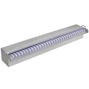 Pool Wasserfall mit LED Edelstahl 60cm
